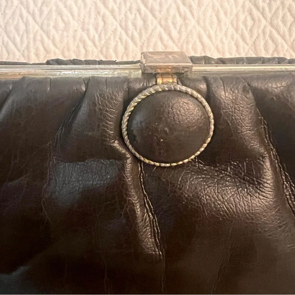 Vintage Dark Chocolate Brown Clutch Bag
